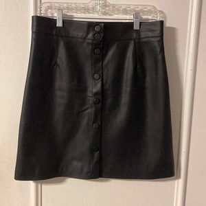 Black, Aline, leather mini skirt